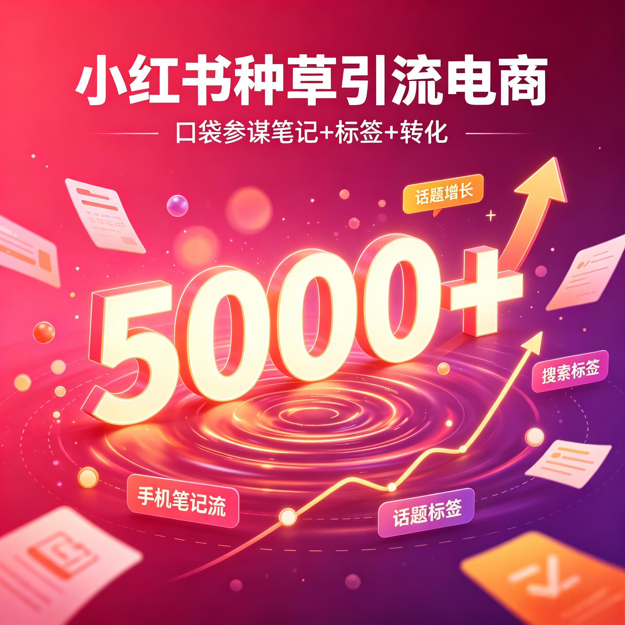 小红书种草引流电商：口袋参谋笔记+标签+转化，小红书日引流5000+
