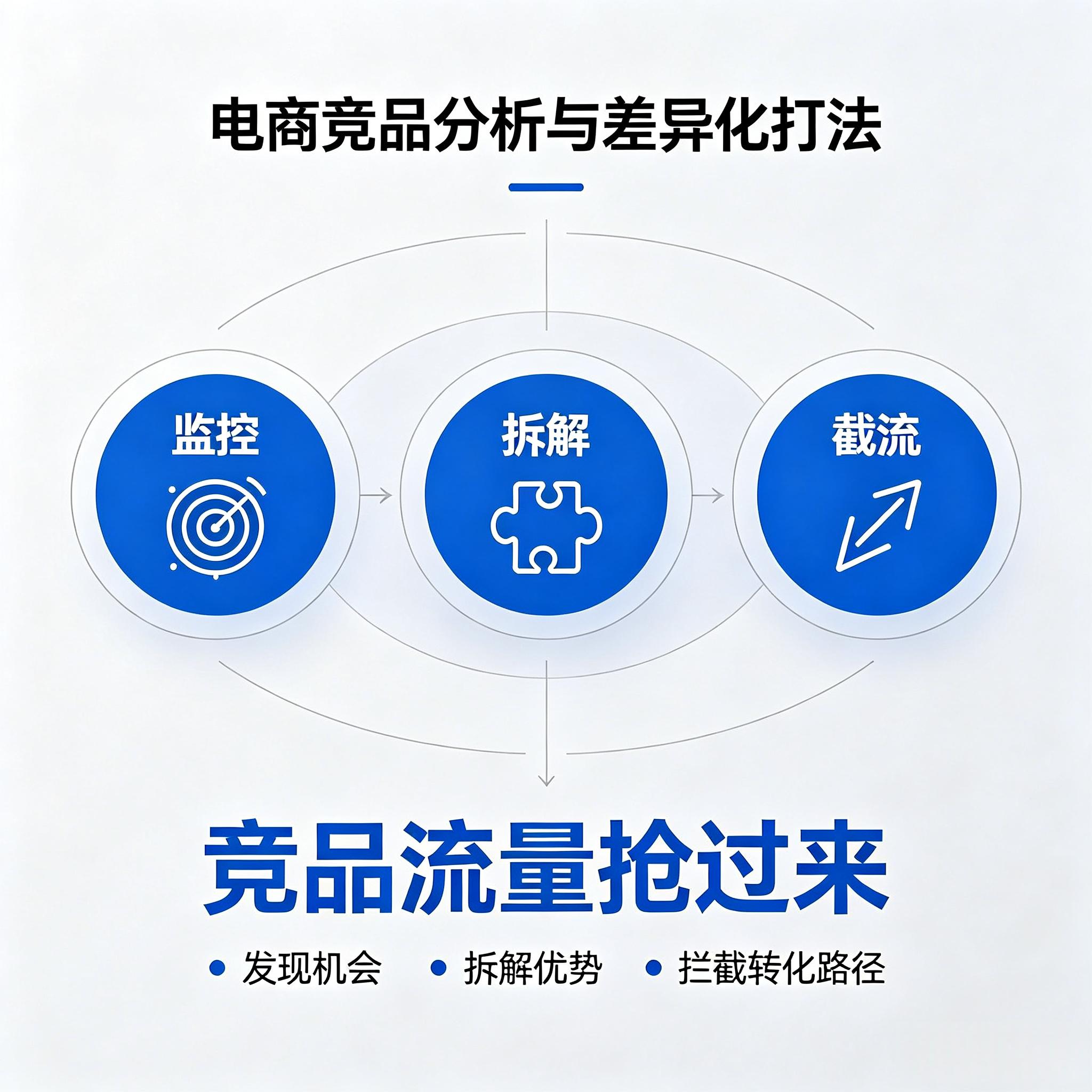电商竞品分析与差异化打法：口袋参谋监控+拆解+截流，竞品流量抢过来