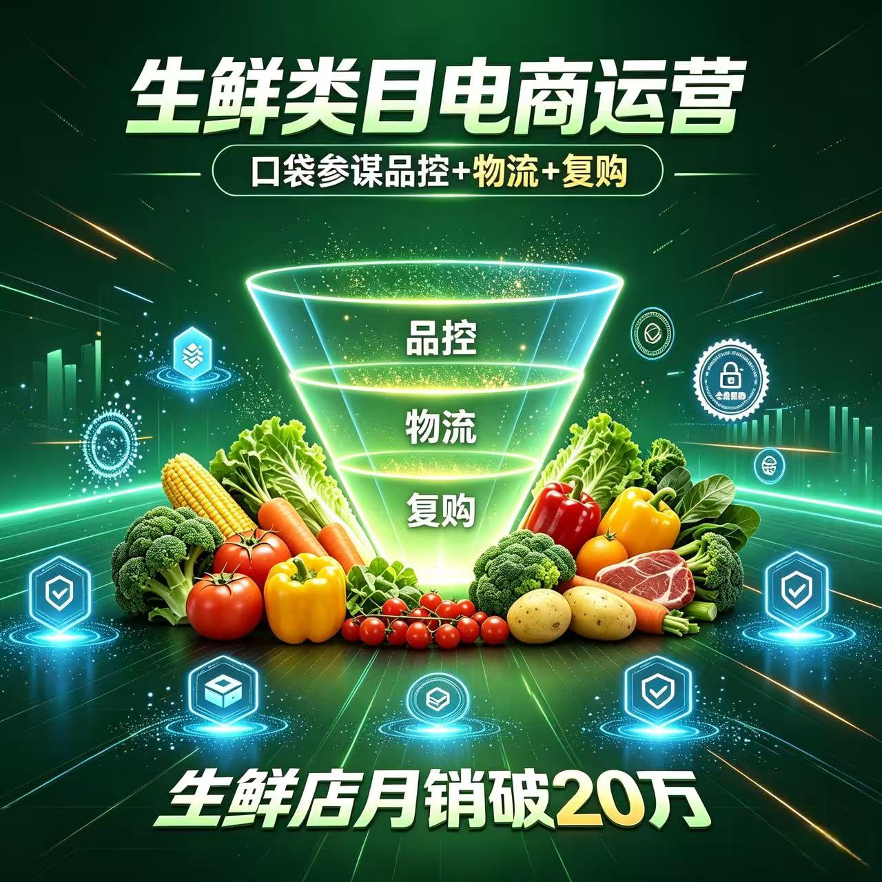 生鲜类目电商运营：口袋参谋品控+物流+复购，生鲜店月销破20万