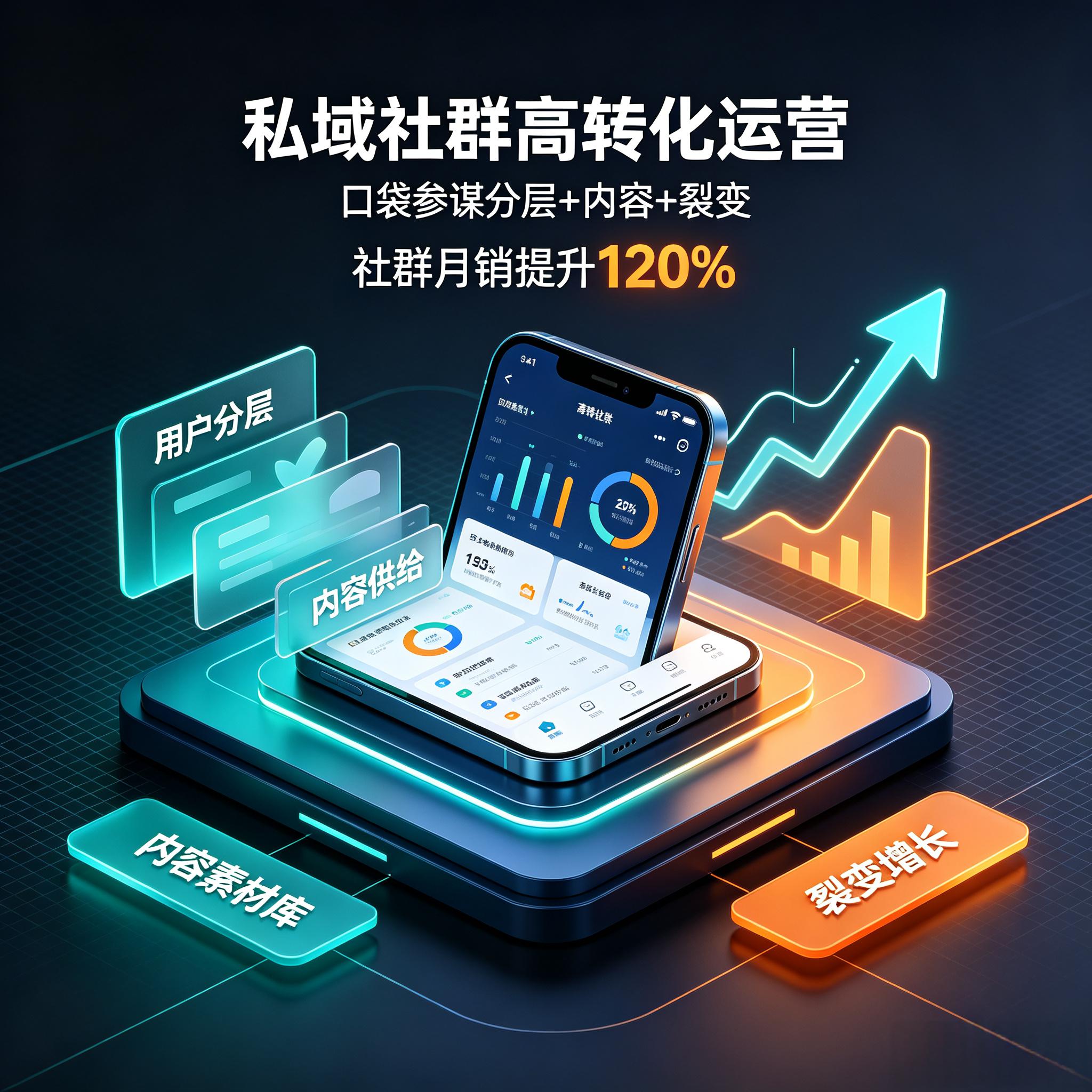 私域社群高转化运营：口袋参谋分层+内容+裂变，社群月销提升120%